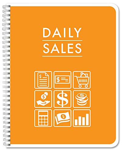 BookFactory Daily Sales Log Book/Business Daily Sales Summary Register/Sales Tracker - Wire-O, 100 Pages, 8.5" x 11" (BUS-100-7CW-PP-(DailySales)-BX)