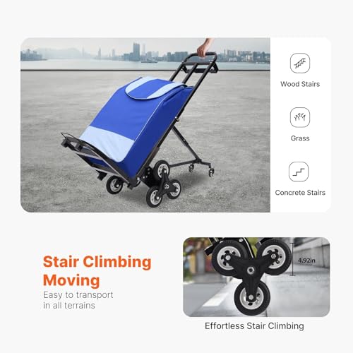 Carretilla para escaleras con 8 ruedas y mango telescópico miniatura 2