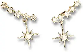 Brinco Feminino "Estrela de Belém" com Zircônias – Luxo, Elegância e Design Atemporal – Acompanha Bolsa de Veludo