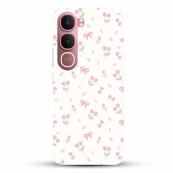 Small Pink Bow Printed Hard Back Case Cover for Vivo Y31 5G Small Pink Bow Printed Hard Back Case Cover for Vivo Y31 5G