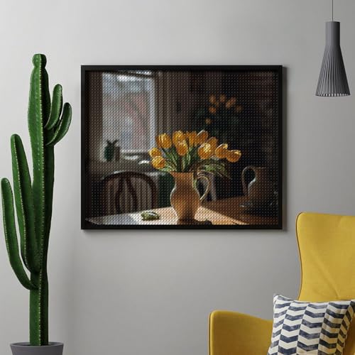Kit peinture diamant fleurs sur table avec outils complets sans cadre - 4