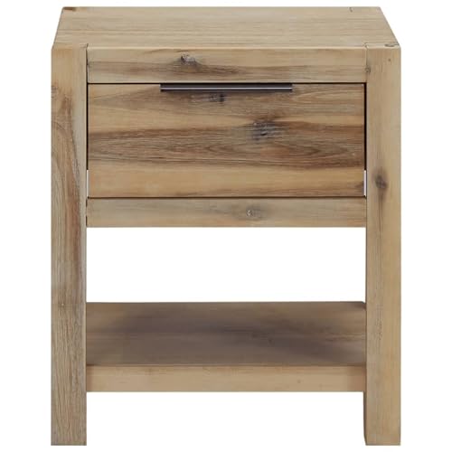 Table de chevet en acacia solide lot de 2 meuble d'appoint chambre - 5