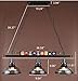 LAKIQ 3 Lights Island Light Hanging Pool Table Light Fixture Pendant Light with Clear Glass Shade Special Billiard Ball Decoration Chandelier for Gaming Room Living Room Kitchen