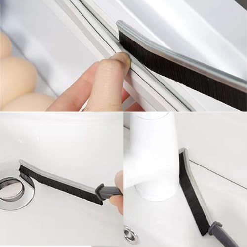 Hartborsten Eckenreinigungsbürste Premium Spaltreinigungsbürste Fugenbürste Reinigungsbürste Fugenreinigungsbürste Multifunktionale Bürste. (Schwarz 3 Stücke)