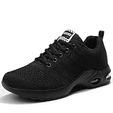 ZPAWDH Damen Laufschuhe Atmungsaktiv Leichtes Straßenlaufschuhe Outdoors Sportschuhe Gym Sneakers Alles schwarz 37EU