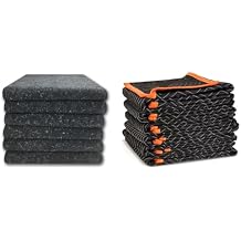 Uboxes 54"x72" Textile Moving Blankets 6 Pack and Wen 72"x40" Heavy Duty Padded Moving Blankets 6 Pack