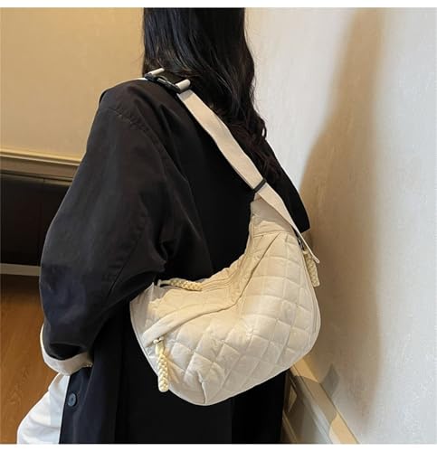 Image of Crescent Shoulder Bag Nylon Crossbody Bag for Women Nylon Hobo Bags Slouchy Sling Purse Dumpling Bags