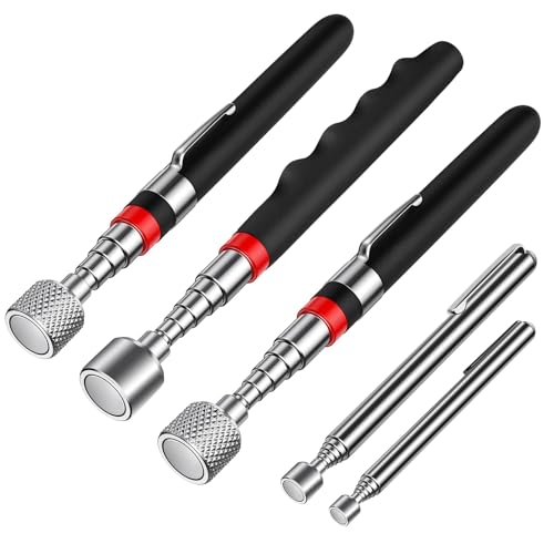 oumuik Telescopic Magnetic Pickup Tool 5-Piece Set(1.5LB 3LB 10LB 15LB 20LB), Magnetic Telescopic Pickup Tool, Durable Telescopic Magnetic Collector with Pocket Clip