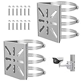 2 Pièces Montage Vertical Sur Poteau, Camera Exterieur Support De Poteau Vertical, Suppor...