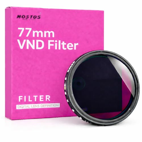 Image of MOSTOS - 77mm Variable ND Filter ND2 to ND400 (1-9 Stop) Adjustable Neutral Density Filter for Nikon AF-S 24-120mm f4G (Make Sure O77 Mark is Written On Your Lens)
