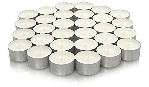 We Can Source It Ltd – 150 White Tea Light Candles Unscented – 8 Hour Burn Time – Smokeless, Non-Toxic, Clean Burning – Ideal for Christmas, Weddings, Parties, Power Cuts & Everyday Use