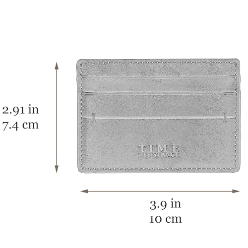 Image of Time Resistance Credit Card Case - Leather Business Card Holder - Italian Handmade Card Organizer