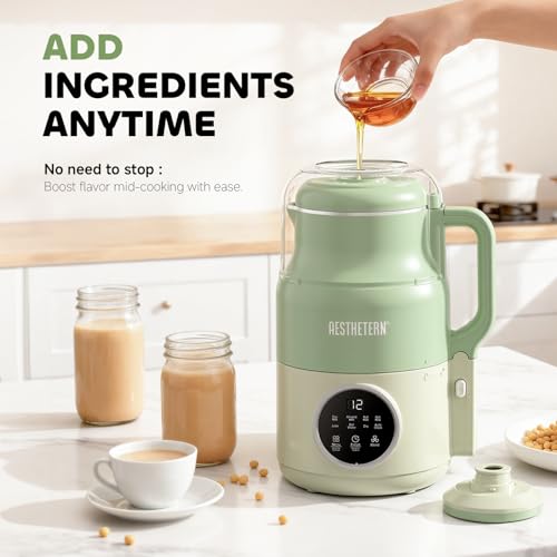 Image of Nut Milk Maker Machine, Soy Milk & Oat Milk Maker with 8 Presets, High-Speed Blender, Auto-Clean, Delay Start, 33oz Almond Milk Maker for Plant-Based & Dairy-Free Beverages, Green