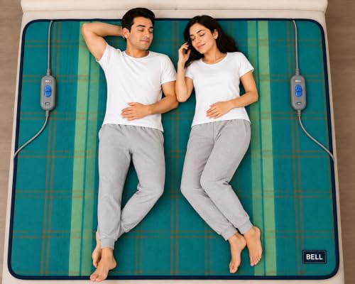 Image of Bell electric blankets - Premium Zed Certified Double Bed Electric Blankets | 4 Heating Settings | Low Power Consumption Just 150 Watt | Size (5 Feet x 5 Feet)- Made in India