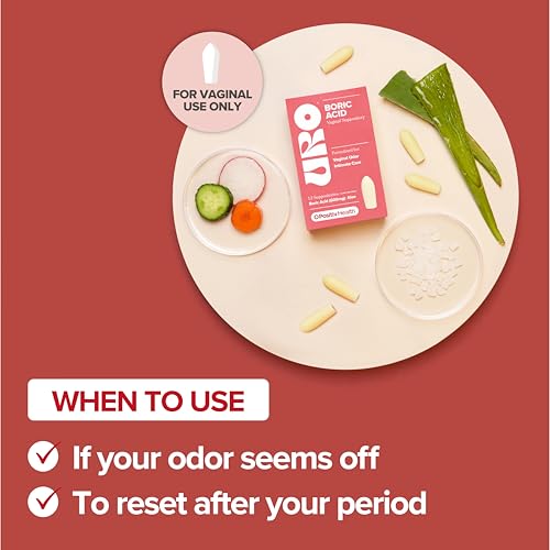 o positiv uro boric acid vaginal suppository  with lactic acid and aloe for fast relief and vaginal odor control  vegan free from parabens dyes and fragrances  12 count pack of 1