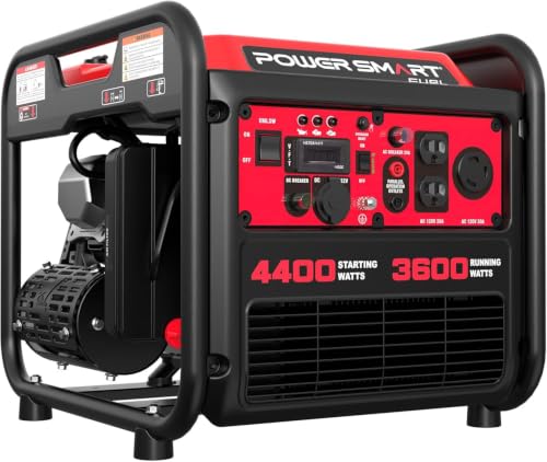 Image of PowerSmart 4400 Watt Portable Generator With Inverter Technology, Parallel Ready, 223cc 4-Stroke Engine, Gas Generator for Home Use, Emergency