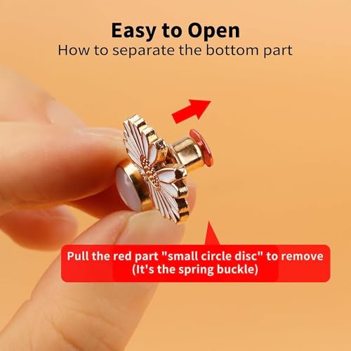 Detachable Jean Button 2 Pair Pant Waist Tightener, Adjustable Waist White Flower Buckle Set for Loose Jeans to Make Tighter, Instant Clips Button Pins for Skirts, No Sewing Waist Adjuster - Image 4