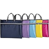 Funnylive Set of 5;Document File Holder Zipper File Bags Football Shape Shopping Bags Multicolor Double Zip Pocket Handbag (A4 Size, Random Color)