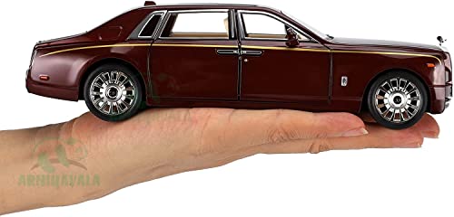 Image of Toy Car Rolls-Royce Phantom 1 /24 Metal Die Casting Model Car for 3 4 5 6 7 Year Old boy Toy with Sound and Light,Classic Car Door Design, Car Logo Can be Folded