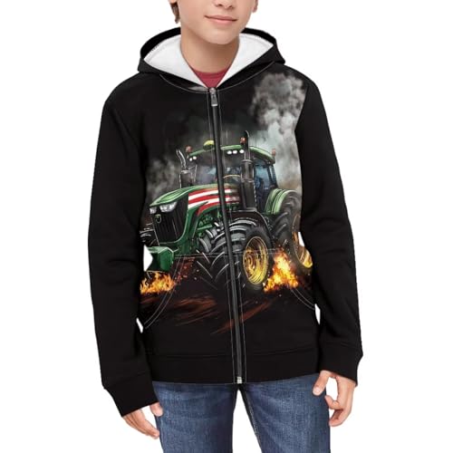 Boy Zip Up Hoodie Size 6-16 Years Old Soft Long Sleeve Sweatshirts