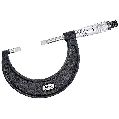 Micrómetro tipo cuchilla Starrett 486P-2 no giratorio de entrelazado plano con rango de 2.54 cm