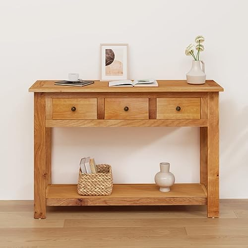 �X�����R���\�[���e�[�u�� 110x35x75cm - �\���b�h�I�[�N�E�b�h���փe�[�u�� Der & Stto �I�t�� �L���⃊�r���O���[���ɍœK �ȃX�y�[�X�\�t�@�e�[�u��