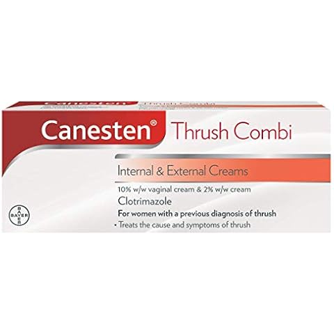 Canesten Thrush Combi Internal & External Creams for Thrush Treatment | Clotrimazole | Two-Step Complete Relief Thrush Treatment,2 Count (Pack of 1) Cover