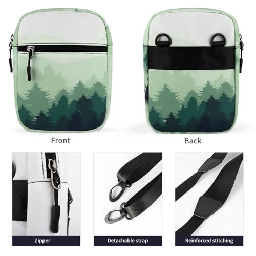 Forest Landscape Cute Crossbody Bag Messenger Shoulder Bags with Adjustable Strap3