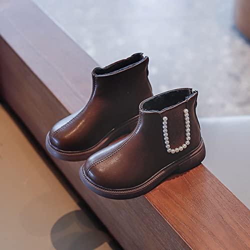 sfdgfhyf Toddler Home Boots Fashion Winter Children Boots Boys And Girls Flat Bottom Non Slip Solid Color Pearl Back2