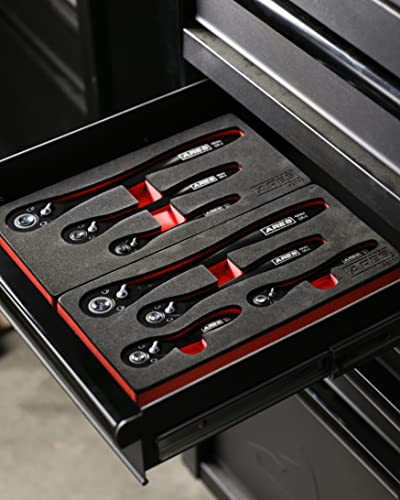 Image of ARES 42050 4-Pc 72-Tooth Ratchet Set - Black /Red, Quick Release Reversible