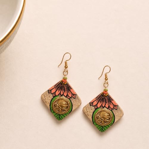 Image of Handcrafted Tribal Wooden Earrings Collection for Women - Butterfly, Princess & Modern Geometric Statement Designs