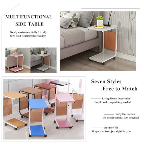 Petit design carré de table de chevet mobile avec frein de sécurité intégré