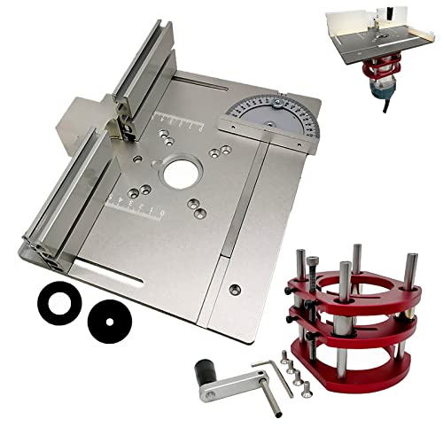 Router Lift, Frästisch für Oberfräsen mit Set 3 Frästisch Einlegeplatten Frästisch für Router Lift, Frästisch für Oberfräsen mit Set 3 Frästisch Einlegeplatten Frästisch für
