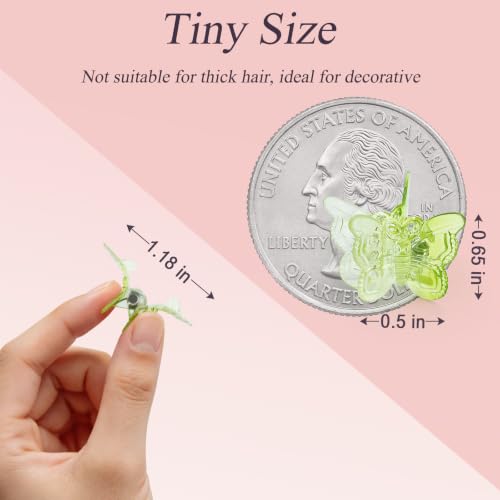Pinzas de cabello Mariposa 60 piezas, pequeñas garras coloridas Y2K para niñas miniatura 3