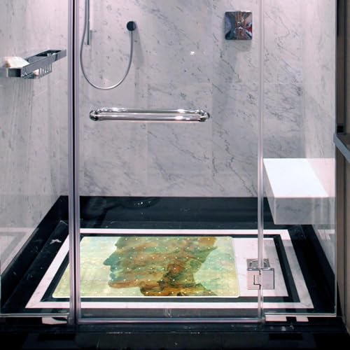 Tapete antideslizante para bañera con agujeros de drenaje y ventosas de PVC 7