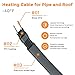 Giraffe Tools 30FT Heat Cable, Heating Cable for Roofs and Gutters, Easy Heat, Water Pipe Heat Cable, Pipe Freeze Protection Down to -40℉, Black