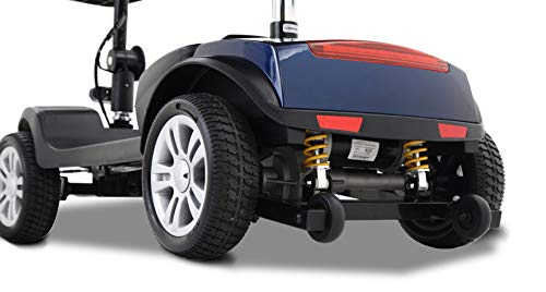 4 Wheel Mobility Scooter, Rockjame Electric Powered Wheelchair Device, Compact Heavy Duty Mobile for Travel, Adults, Elderly(Blue) - Thumbnail 2