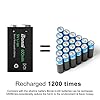 BONAI 9V Batteria Ricaricabile 600mAh Lithium Pre-caricate Pile Ricaricabili 9V da 1200 cicli Senza l'Effetto della Memoria Anche è Auto-Scarica Bassa Confezione da 4 Pezzi
