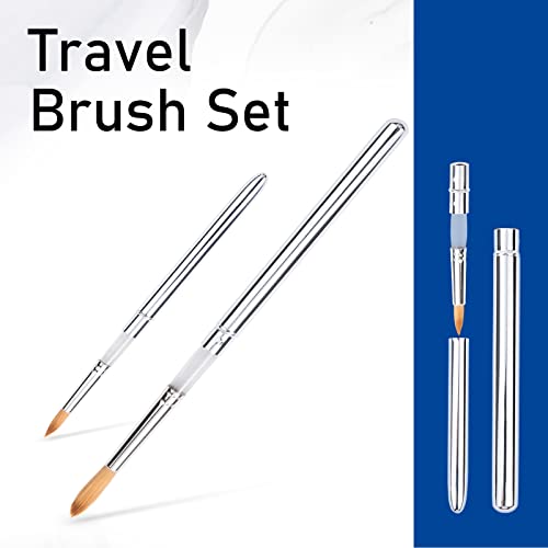 Falling In Art CT0273 Travel Brush Set- 2Pcs Synthetic Kolinsky Hair Round Portable Artist Paintbrushes thumb #1