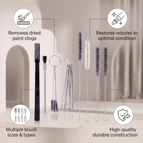 Miniatura 6 de Kit Profesional De Limpieza Para Pistola De Pulverización, 19 Piezas, Con Cepillo De Tubo, Aguja De Precisión, Cepillo Quitapolvo, Herramienta Manual
