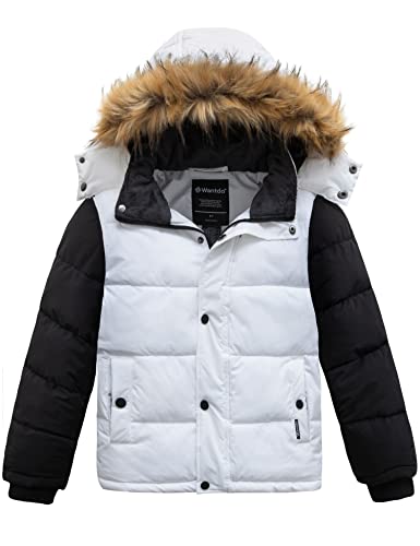 Image of Wantdo Boys' Winter Coat Warm Puffer Jacket Waterproof with Faux Fur Hood
