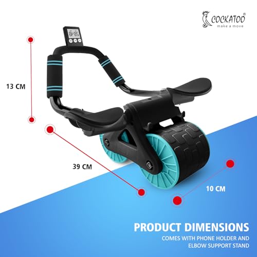 Image of Cockatoo Automatic Rebound Ab Roller for Men & Women|Home & Gym Ab Workout Equipment|Abs Workout Equipment for home|2 wheels Abdominal Ab Roller, Max weight 150 kg