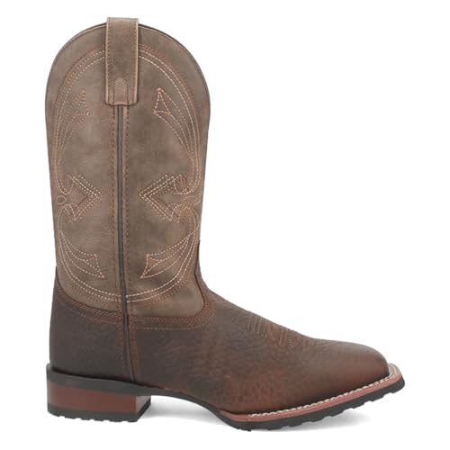 Laredo Mens Elias Embroidered Square Toe Casual Boots Mid Calf - Brown - Size 13 W