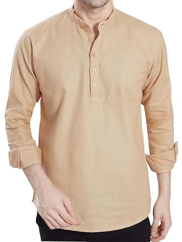 Image of DIVISIVE Men's Slim Fit Full Sleeves Cotton Short Kurta