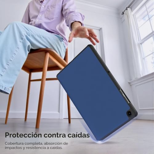 Miniatura 4 de Easyacc Funda Compatible Con Samsung Galaxy Tab A11 Plus A9 11 Pulgadas 2025 Sm-X236b Sm-X230 Ultra Slim Pu Protectora Carcasa Con Función De Soporte Función Atril,Azul Mar