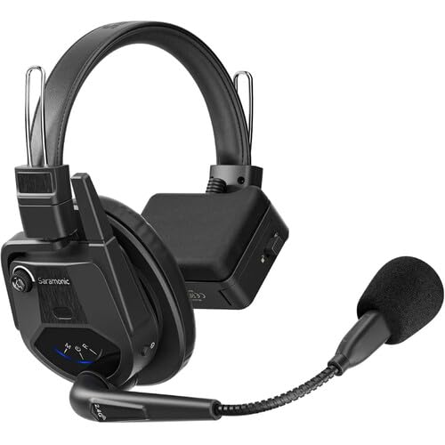 Saramonic WiTalk9SE-5S Wireless Intercom Headset System, 5 Person Full-Duplex 2.4GHz Single-Ear-Headsets-for-Communication Noise-Canceling Headset Intercom System for Event TV Documentary Production