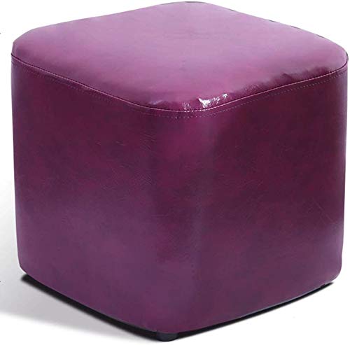 Puf Cubo Acolchado Cuero para Salón Mesa