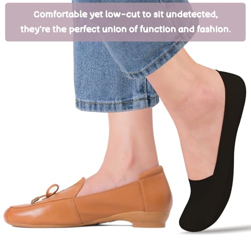 Image of VFM 6 /8 Pairs Women's No Show Ultra Low Cut Liner Socks - Ice Feeling, Non-Slip, Invisible, Thin