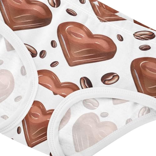 Print Toddler Underwear Custom 2t Cotton Cute Panties Girl Brown Heart Chocolates White Briefs Girls Undies4