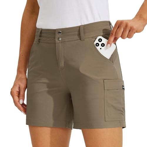 Willit Women's Golf Cargo Shorts Quick Dry Hiking Athletic Casual Summer Shorts with Pockets 5